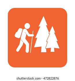 Hiking icon illustration isolated vector sign symbol

