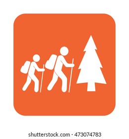 Hiking icon illustration isolated vector sign symbol


