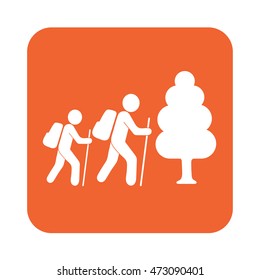 Hiking icon illustration isolated vector sign symbol


