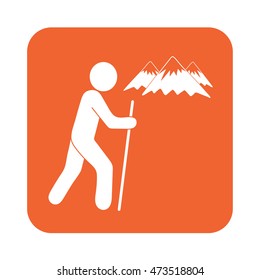 Hiking icon illustration isolated vector sign symbol