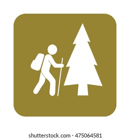 Hiking icon illustration isolated vector sign symbol