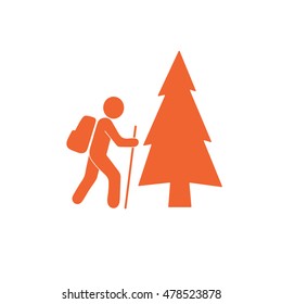 Hiking icon illustration isolated vector sign symbol