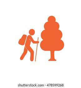Hiking icon illustration isolated vector sign symbol