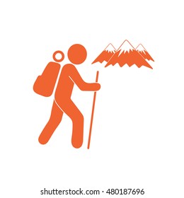 Hiking icon illustration isolated vector sign symbol