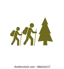 Hiking icon illustration isolated vector sign symbol