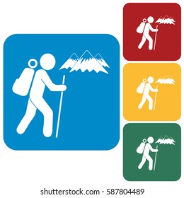 Hiking icon illustration isolated vector sign symbol
