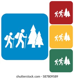 Hiking icon illustration isolated vector sign symbol
