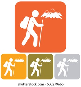 Hiking icon illustration isolated vector sign symbol

