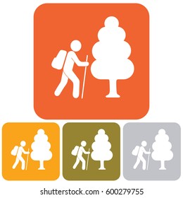 Hiking icon illustration isolated vector sign symbol

