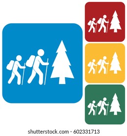 Hiking icon illustration isolated vector sign symbol