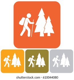 Hiking icon illustration isolated vector sign symbol