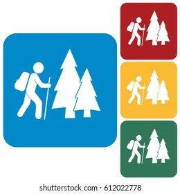 Hiking icon illustration isolated vector sign symbol