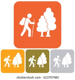 Hiking icon illustration isolated vector sign symbol