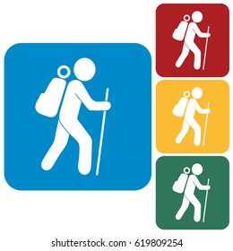 Hiking icon illustration isolated vector sign symbol

