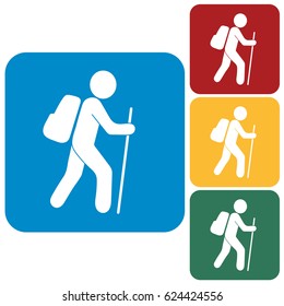 Hiking icon illustration isolated vector sign symbol