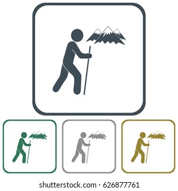 Hiking icon illustration isolated vector sign symbol

