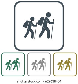 Hiking icon illustration isolated vector sign symbol