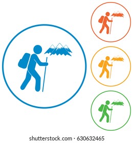 Hiking icon illustration isolated vector sign symbol