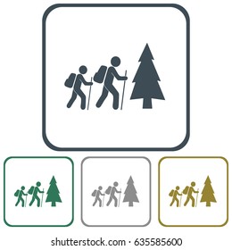 Hiking icon illustration isolated vector sign symbol