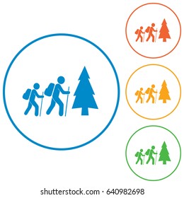 Hiking icon illustration isolated vector sign symbol