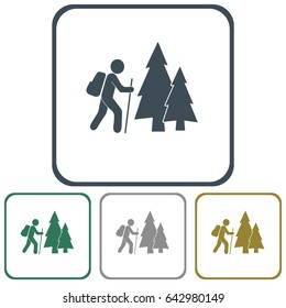 Hiking icon illustration isolated vector sign symbol