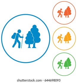 Hiking icon illustration isolated vector sign symbol

