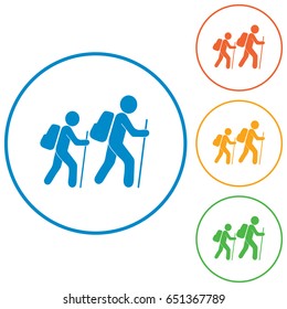 Hiking icon illustration isolated vector sign symbol