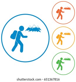 Hiking icon illustration isolated vector sign symbol

