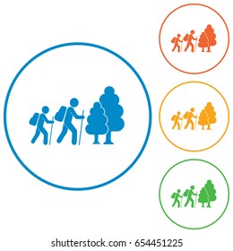 Hiking icon illustration isolated vector sign symbol

