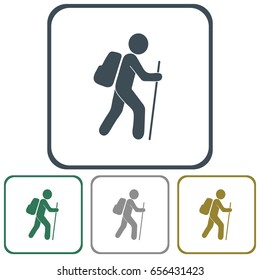 Hiking icon illustration isolated vector sign symbol