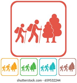 Hiking icon illustration isolated vector sign symbol