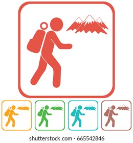 Hiking icon illustration isolated vector sign symbol