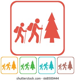 Hiking icon illustration isolated vector sign symbol

