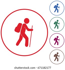 Hiking icon illustration isolated vector sign symbol