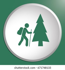 Hiking icon illustration isolated vector sign symbol