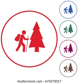 Hiking icon illustration isolated vector sign symbol

