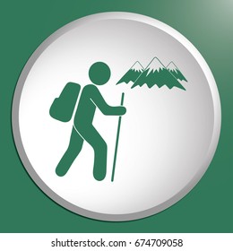 Hiking icon illustration isolated vector sign symbol

