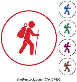 Hiking icon illustration isolated vector sign symbol