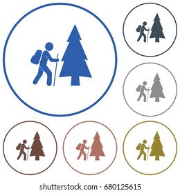 Hiking icon illustration isolated vector sign symbol