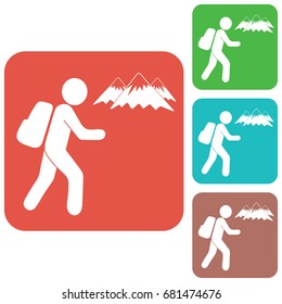 Hiking icon illustration isolated vector sign symbol