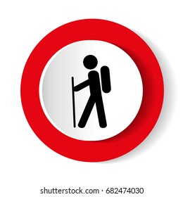 Hiking icon illustration isolated vector sign symbol. Travel, Tourist Icon.
