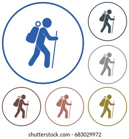 Hiking icon illustration isolated vector sign symbol