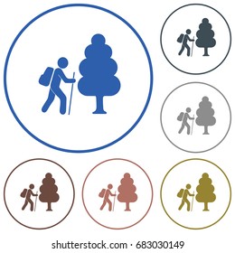 Hiking icon illustration isolated vector sign symbol