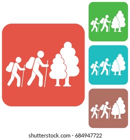 Hiking icon illustration isolated vector sign symbol