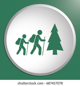 Hiking icon illustration isolated vector sign symbol