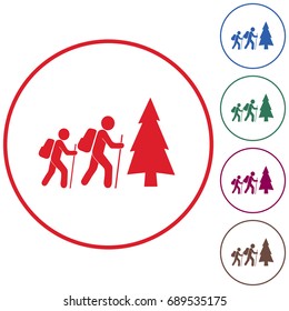 Hiking icon illustration isolated vector sign symbol