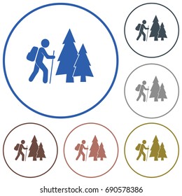 Hiking icon illustration isolated vector sign symbol