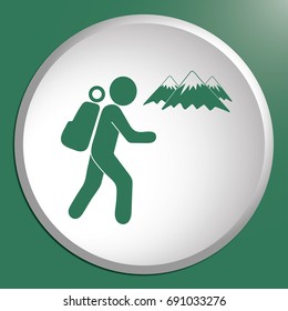Hiking icon illustration isolated vector sign symbol