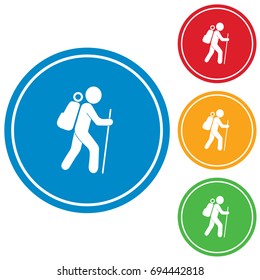 Hiking icon illustration isolated vector sign symbol