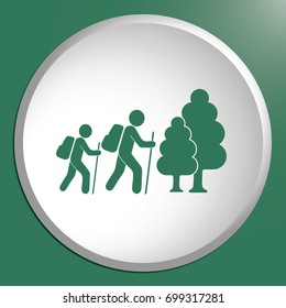 Hiking icon illustration isolated vector sign symbol